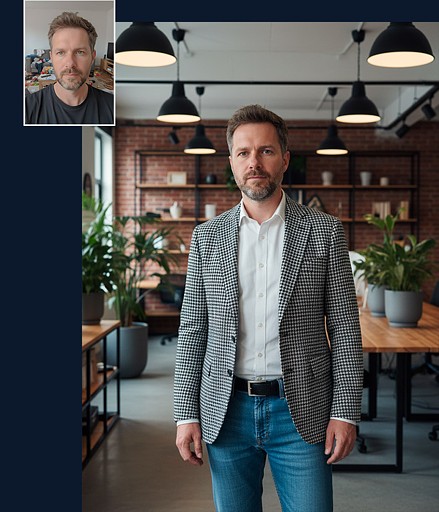 Ukázka AI business portrétu ženy