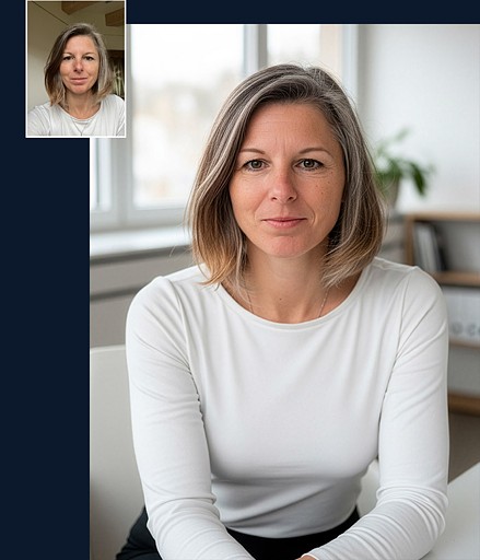 Realistický AI profilový obrázek ženy